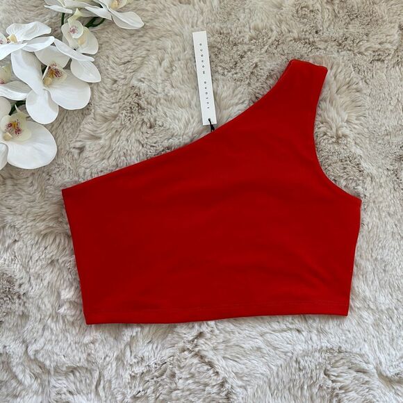 Susana Monaco Essential One Shoulder Crop Top in Sunset Size M - Picture 1 of 7